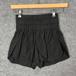 Free Movement Black High Waisted Smocked Waist Athletic Shorts Size S